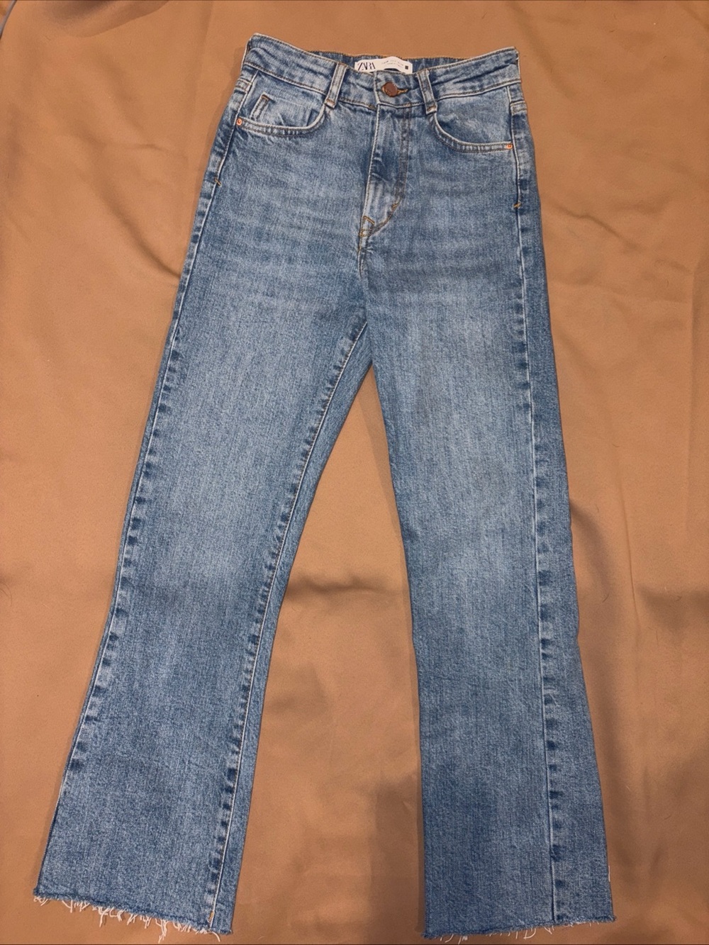 Zara High Waist Jeans  Raw Hem  Straight Leg Classic Capsule 2